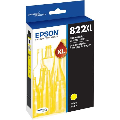 엡손 Epson T822 DURABrite Ultra Ink High Capacity Yellow Cartridge (T822XL420-S) for Select Epson Workforce Pro Printers