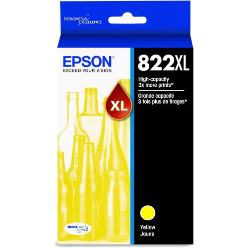 엡손 Epson T822 DURABrite Ultra Ink High Capacity Yellow Cartridge (T822XL420-S) for Select Epson Workforce Pro Printers