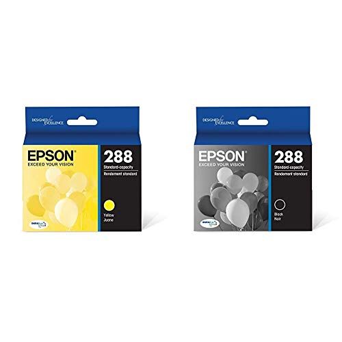 엡손 Epson T288420-S DURABrite Ultra Yellow Standard Capacity -Cartridge -Ink & T288120-S DURABrite Ultra Black Standard Capacity -Cartridge -Ink