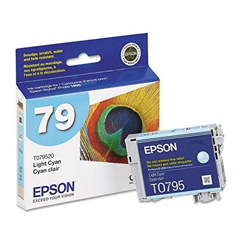 엡손 Epson T079520 OEM Ink - (79) Stylus Photo 1400 Artisan 1430 Claria High Capacity Light Cyan Ink (800 Yield) OEM