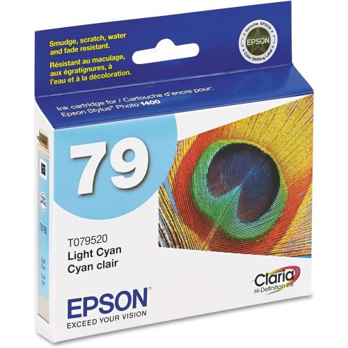 엡손 Epson T079520 OEM Ink - (79) Stylus Photo 1400 Artisan 1430 Claria High Capacity Light Cyan Ink (800 Yield) OEM