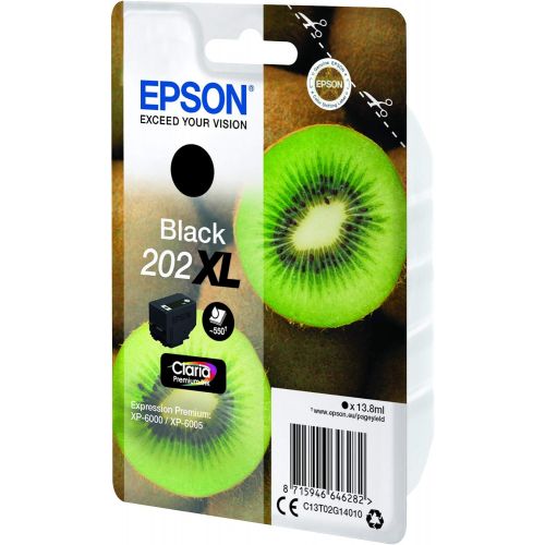 엡손 Epson C13T02G14010 (202XL) Ink Cartridge Black, 550 Pages, 14ml