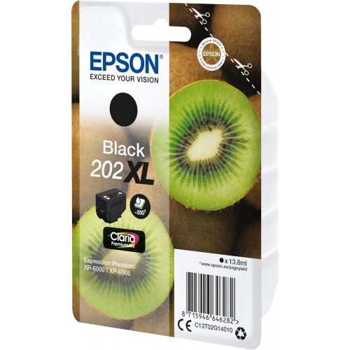 엡손 Epson C13T02G14010 (202XL) Ink Cartridge Black, 550 Pages, 14ml