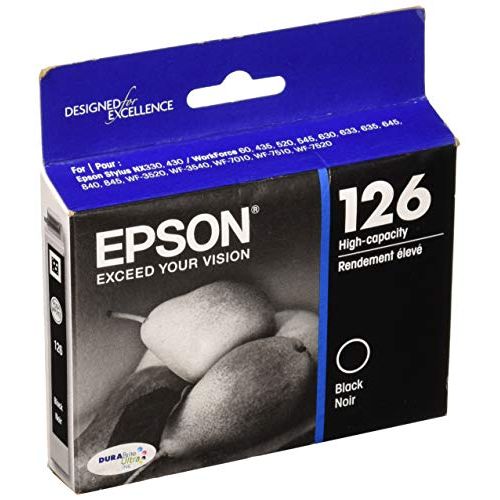 엡손 Epson DURABrite 126 High Capacity Ink Cartridge - Black - Inkjet - 740 Page T126120