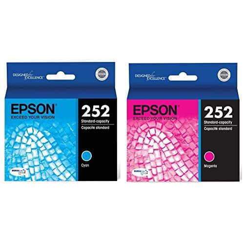 엡손 Epson T252220 DURABrite Ultra Cyan Standard Capacity -Cartridge -Ink & T252320 DURABrite Ultra Magenta Standard Capacity -Cartridge -Ink