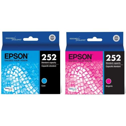 엡손 Epson T252220 DURABrite Ultra Cyan Standard Capacity -Cartridge -Ink & T252320 DURABrite Ultra Magenta Standard Capacity -Cartridge -Ink