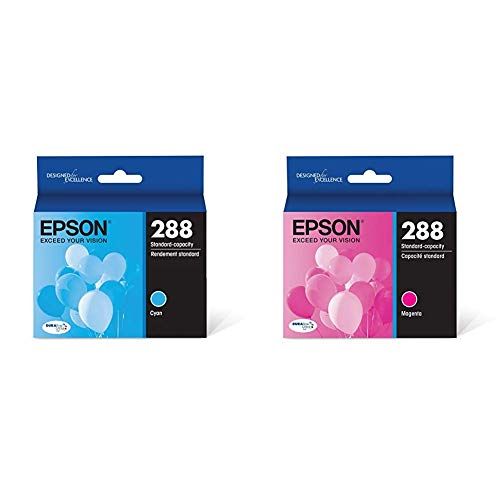 엡손 Epson T288220-S T288220 DURABrite Ultra Cyan Standard Capacity -Cartridge -Ink & T288320-S DURABrite Ultra Magenta Standard Capacity -Cartridge -Ink