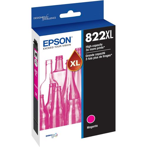 엡손 Epson T822 DURABrite Ultra Ink High Capacity Magenta Cartridge (T822XL320-S) for Select Epson Workforce Pro Printers