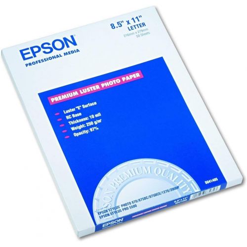 엡손 Epson Premium Luster Photo Paper Twin Pack (8.5x11, 100 Sheets, S041405-Bundle)