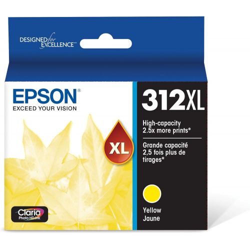 엡손 Epson T312XL220 Claria Photo HD Cyan High Capacity Cartridge Ink & T312XL420 Claria Photo HD Yellow High Capacity Cartridge Ink