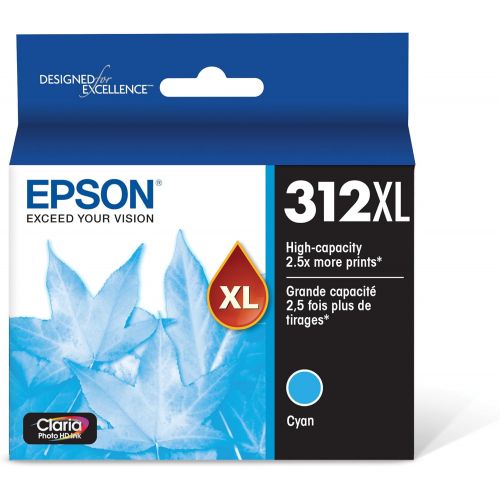 엡손 Epson T312XL220 Claria Photo HD Cyan High Capacity Cartridge Ink & T312XL420 Claria Photo HD Yellow High Capacity Cartridge Ink