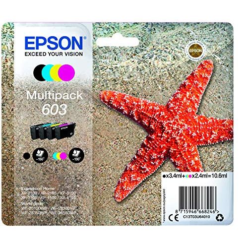 엡손 Epson C13T03U64020 Multipack 4-Colours 603 Ink - Printer Cartridges