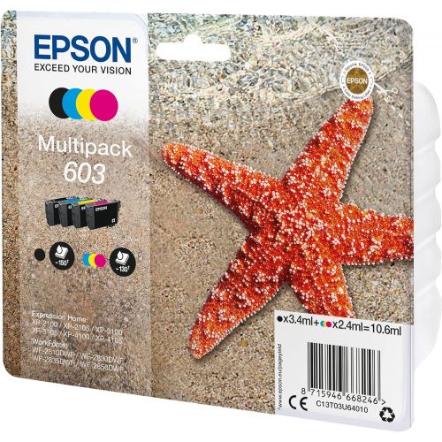 엡손 Epson C13T03U64020 Multipack 4-Colours 603 Ink - Printer Cartridges