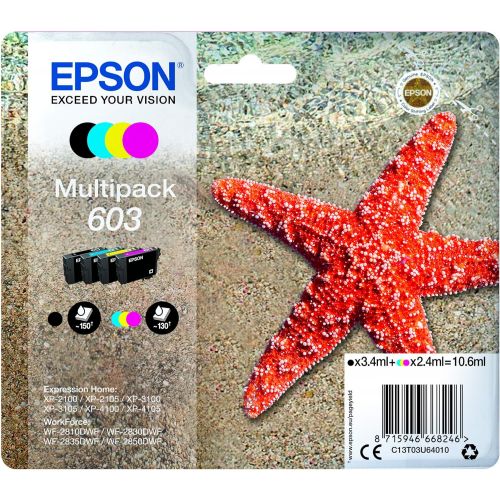 엡손 Epson C13T03U64020 Multipack 4-Colours 603 Ink - Printer Cartridges