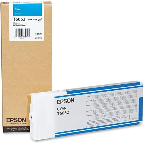 엡손 Epson UltraChrome K3 Ink Cartridge - 220ml Cyan (T606200)