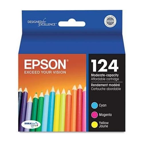 엡손 Epson T124520 (124) Moderate Capacity Ink, Cyan, Magenta, Yellow, 3/Pk