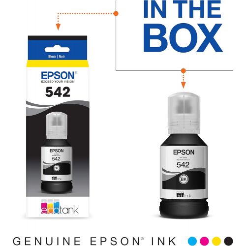 엡손 Epson T542 EcoTank Ink Ultra-high Capacity Bottle Black (T542120-S) for select Epson EcoTank Printers