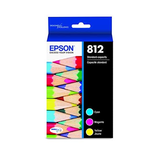 엡손 Epson T812 DURABrite Ultra Ink Standard Capacity Color Combo Pack (T812520-S) for Select Epson Workforce Pro Printers