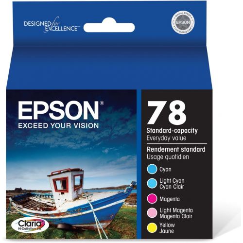 엡손 Epson T078 Claria Hi-Definition Ink Standard Capacity 5 Color Cartridge Combo Pack (T078920) for select Epson Artisan Photo Printers