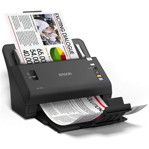 엡손 Epson WorkForce DS-760 Hi Speed, Sheet-Fed Color Document Scanner, 80 page Auto Document Feeder (ADF) & Duplex (B11B222202)