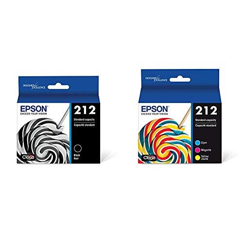 엡손 Epson T212 Claria Standard Capacity Cartridge Ink - Black, T212120-S & T212 Claria Standard Capacity Cartridge Ink - Color Combo Pack