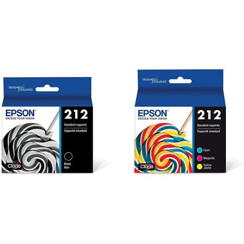 엡손 Epson T212 Claria Standard Capacity Cartridge Ink - Black, T212120-S & T212 Claria Standard Capacity Cartridge Ink - Color Combo Pack