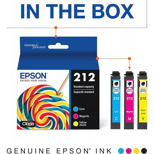 엡손 Epson T212 Claria Standard Capacity Cartridge Ink - Black, T212120-S & T212 Claria Standard Capacity Cartridge Ink - Color Combo Pack