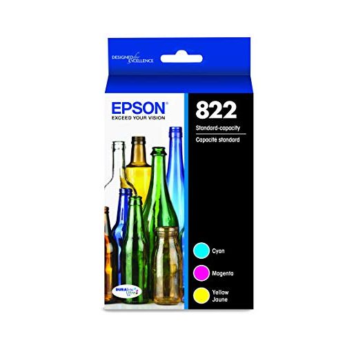 엡손 Epson 822 Standard Capacity, Cyan, Magenta, Yellow Jaune -Cartridge Combo Pack (822) for Select Epson Workforce Pro Printers