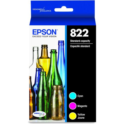 엡손 Epson 822 Standard Capacity, Cyan, Magenta, Yellow Jaune -Cartridge Combo Pack (822) for Select Epson Workforce Pro Printers