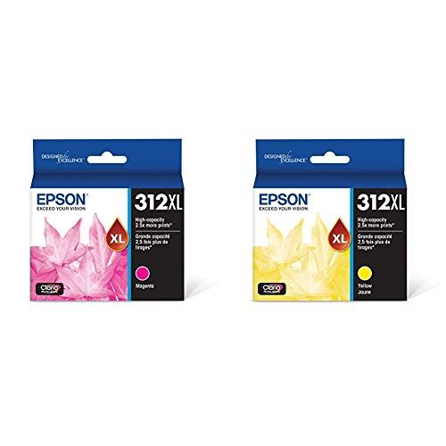 엡손 Epson T312XL320 Claria Photo HD Magenta High Capacity Cartridge Ink & T312XL420 Claria Photo HD Yellow High Capacity Cartridge Ink