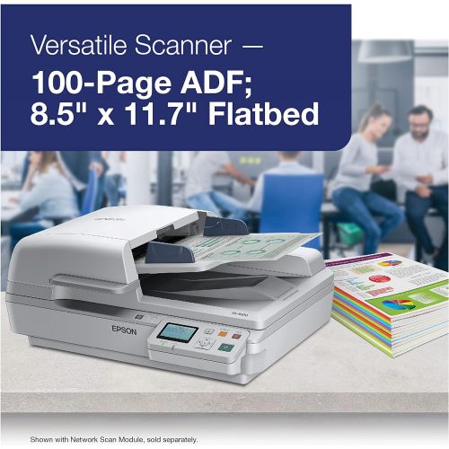 엡손 Epson WorkForce DS-6500 Sheet-Fed, Color Document & Image Scanner, 100 page Auto Document Feeder (ADF) & Duplex (B11B205221)