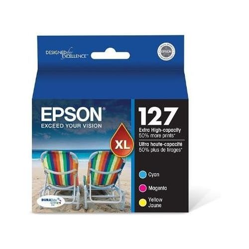 엡손 Epson T127520 OEM Ink - (127) Stylus NX530 625 Workforce 60 545 630 633 635 645 840 845 3520 7010 7510 Extra High Capacity Color Ink Combo Pack (Includes 1 Each of OEM# T127220 T12