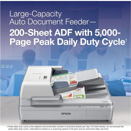 엡손 Epson DS-60000 Large-Format Document Scanner: 40ppm, TWAIN & ISIS Drivers, 3-Year Warranty with Next Business Day Replacement