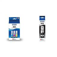 Epson T522520 EcoTank Ink Bottle - Color Multi Pack (for use with EcoTank ET-2720, ET-4700) & T522120 EcoTank Ink Bottle - Black (for use with EcoTank ET-2720, ET-4700), Standard C