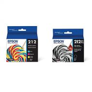 Epson T212 Claria Standard Capacity Cartridge Ink - Black and Color Combo Pack & T212XL120 Expression Home XP-4100 4105 Workforce WF-2830 2850 212XL Ink Cartridge (Black) in Retail