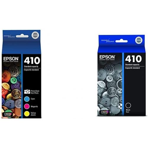 엡손 Epson T410520-S Claria Premium Multipack Ink,Photo Black and Color Combo Pack & 410 Ink Cartridge, Black