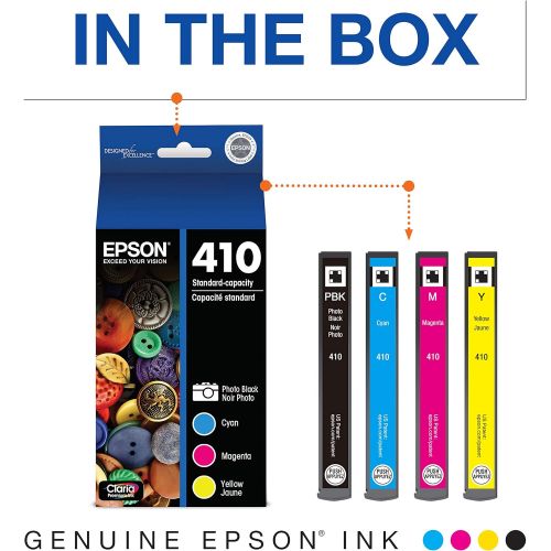 엡손 Epson T410520-S Claria Premium Multipack Ink,Photo Black and Color Combo Pack & 410 Ink Cartridge, Black