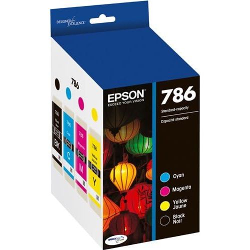 엡손 Epson T786120-BCS DURABrite Ultra Black and Color Combo Pack Standard Capacity Cartridge Ink, Black, Cyan, Magenta, Yellow