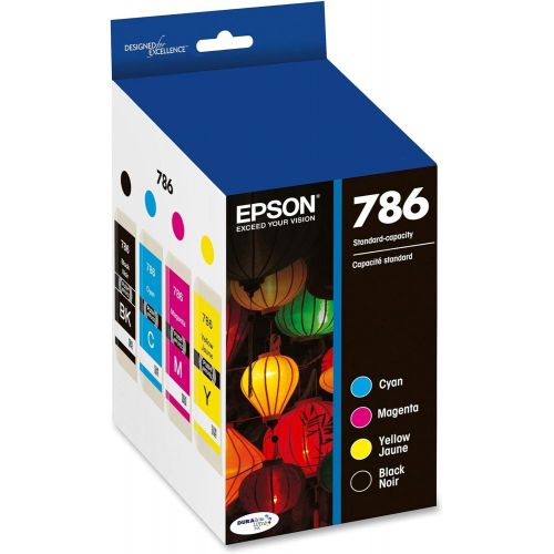 엡손 Epson T786120-BCS DURABrite Ultra Black and Color Combo Pack Standard Capacity Cartridge Ink, Black, Cyan, Magenta, Yellow