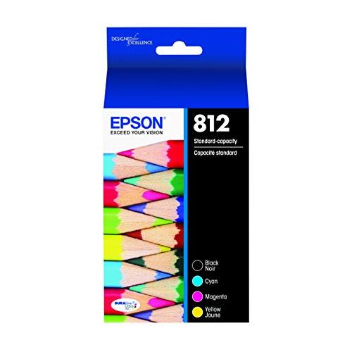 엡손 Epson T812 DURABrite Ultra -Ink Standard Capacity Black & Color -Cartridge Combo Pack (T812120-BCS) for Select Epson Workforce Pro Printers