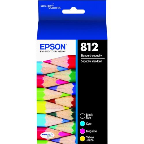 엡손 Epson T812 DURABrite Ultra -Ink Standard Capacity Black & Color -Cartridge Combo Pack (T812120-BCS) for Select Epson Workforce Pro Printers