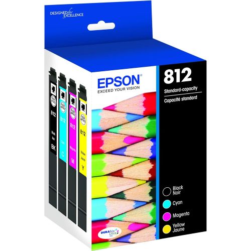 엡손 Epson T812 DURABrite Ultra -Ink Standard Capacity Black & Color -Cartridge Combo Pack (T812120-BCS) for Select Epson Workforce Pro Printers