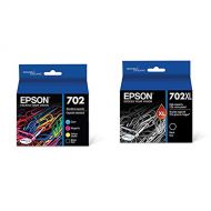 Epson T702120-BCS DURABrite Ultra Black and Color Combo Pack Standard Capacity Cartridge Ink & T702XL120-S DURABrite Ultra Black High Capacity Cartridge Ink