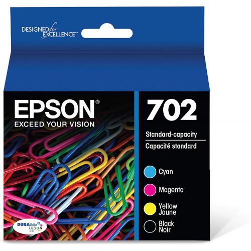 엡손 Epson T702120-BCS DURABrite Ultra Black and Color Combo Pack Standard Capacity Cartridge Ink & T702XL120-S DURABrite Ultra Black High Capacity Cartridge Ink