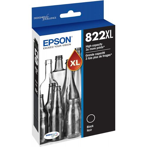 엡손 Epson T822 DURABrite Ultra Ink High Capacity Black Cartridge (T822XL120-S) for select Epson WorkForce Pro Printers