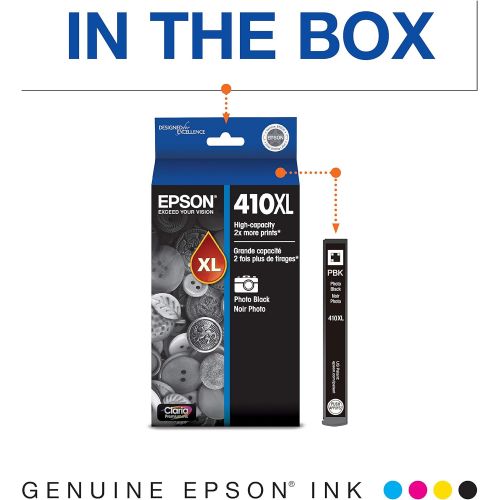 엡손 Epson T410520-S Claria Premium Multipack Ink,Photo Black and Color Combo Pack & 410XL Photo Black Ink Cartridge, High Capacity (T410XL120)