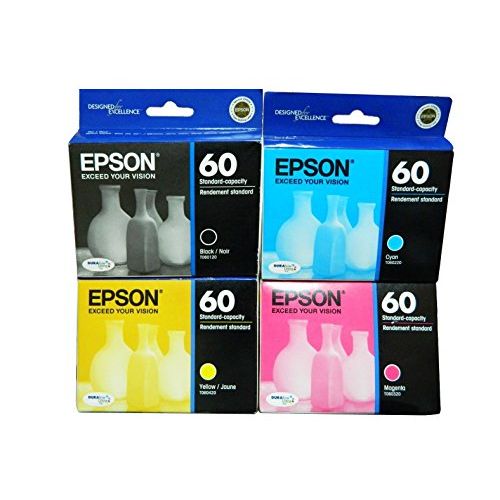 엡손 One-set of Genuine Epson 60 Ink Cartridges for Epson Cx3800 Cx3810 Cx4200 Cx4800 Cx5800f Cx7800 Stylus C68 Stylus C88 and Stylus