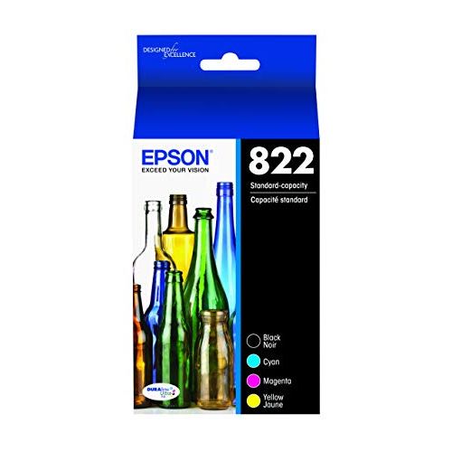 엡손 Epson T822 DURABrite Ultra -Ink Standard Capacity Black & Color -Cartridge Combo Pack (T822120-BCS) for Select Epson Workforce Pro Printers