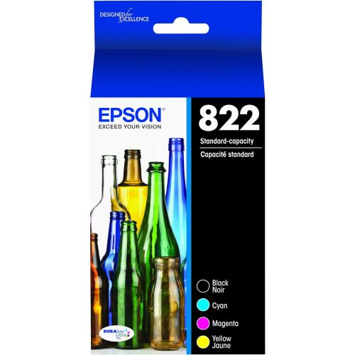 엡손 Epson T822 DURABrite Ultra -Ink Standard Capacity Black & Color -Cartridge Combo Pack (T822120-BCS) for Select Epson Workforce Pro Printers