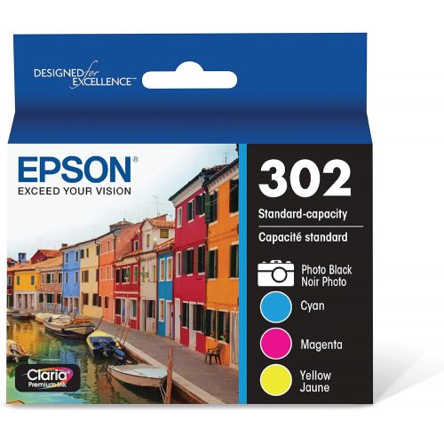 엡손 Epson T302XL-BCS Claria Premium Ink Cartridge Multi-Pack - High-Capacity Black and Standard & T302 Claria Standard-Capacity Ink Cartridge Multi-Pack - Photo Black and Color